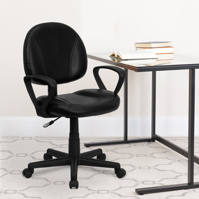 Mid-Back LeatherSoft Swivel Ergonomic Task Office Chair with Back Depth Adjustment