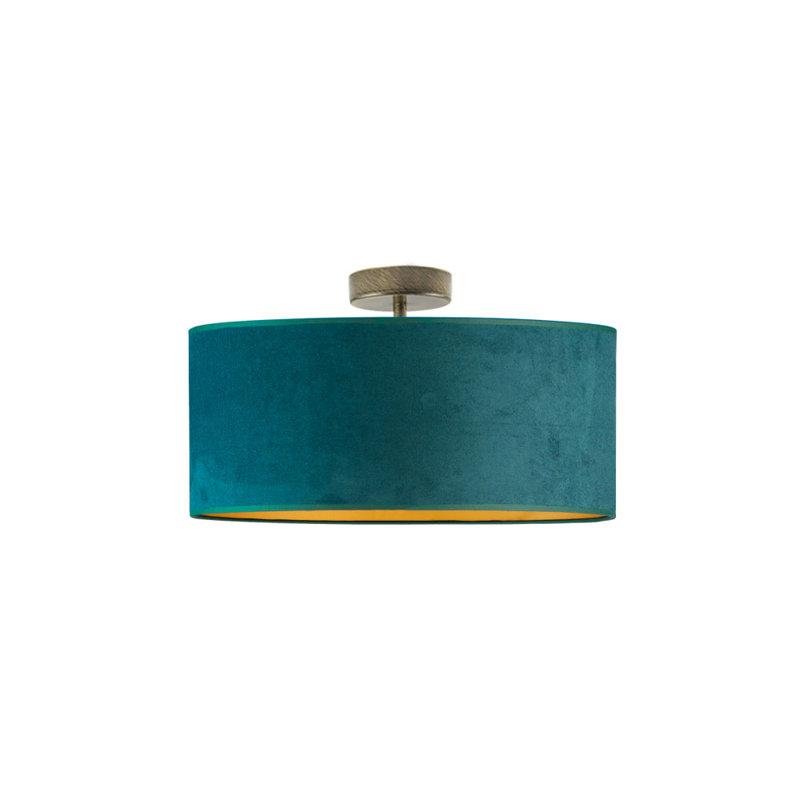 Alyssha Semi Flush Mount, Gold, Green/Gold