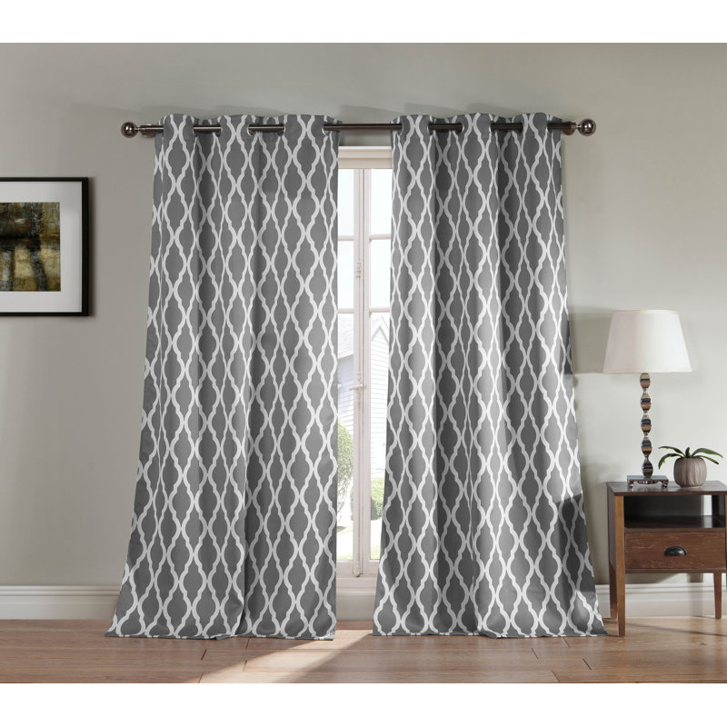 Domenico Blackout Curtain Pair, 38'' W x 84'' L, Gray