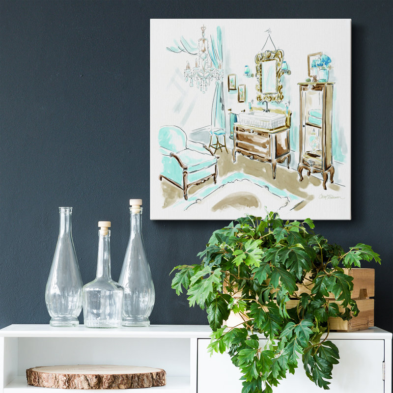 Toile tendue avec châssis bleu I-Premium Gallery - prêt à accrocher, H 10 po x l 10 po x P 1,5 po