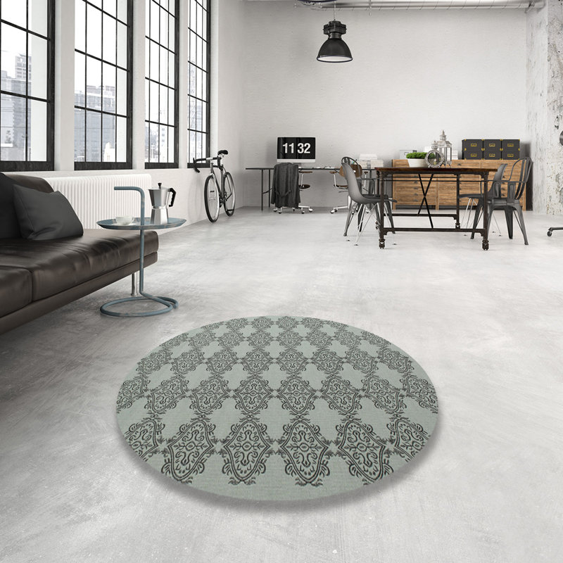 Tapis gris zone contemporaine, Rond 3 pi