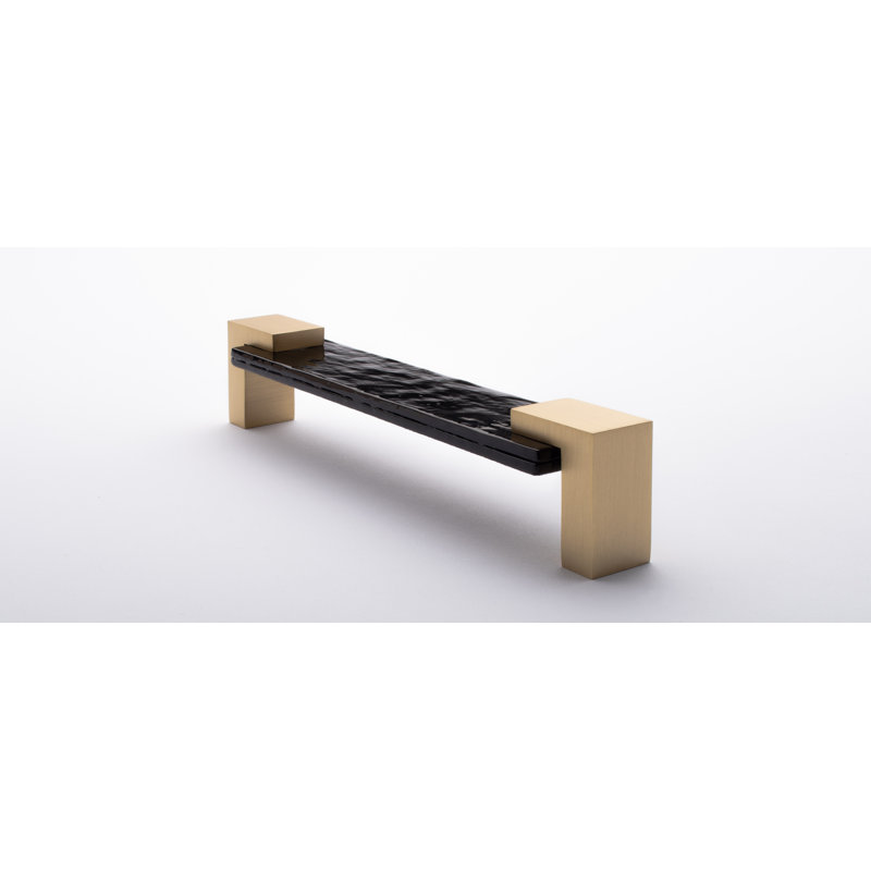 Affinity 5.625" Center to Center Bar Pull, Satin Brass/Black