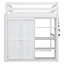 Lit mezzanine en bois avec garde-robe intégré et tablettes de rangement-26957011
