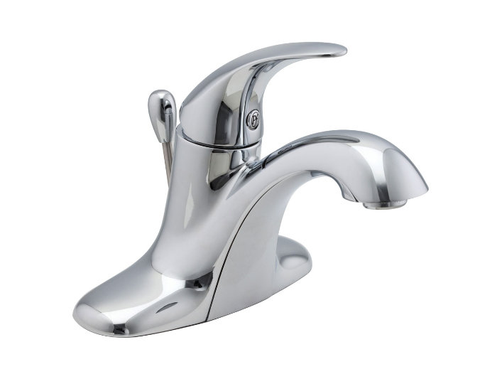 Robinet pour salle de bain standard avec ensemble de drain central à Serrano, Chrome