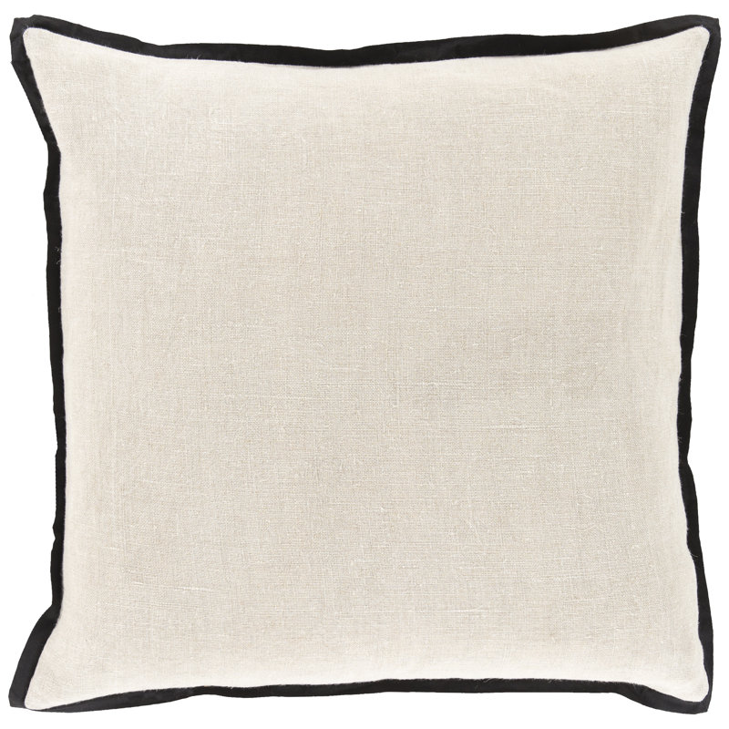  Linen Throw Pillow, Charcoal, Down