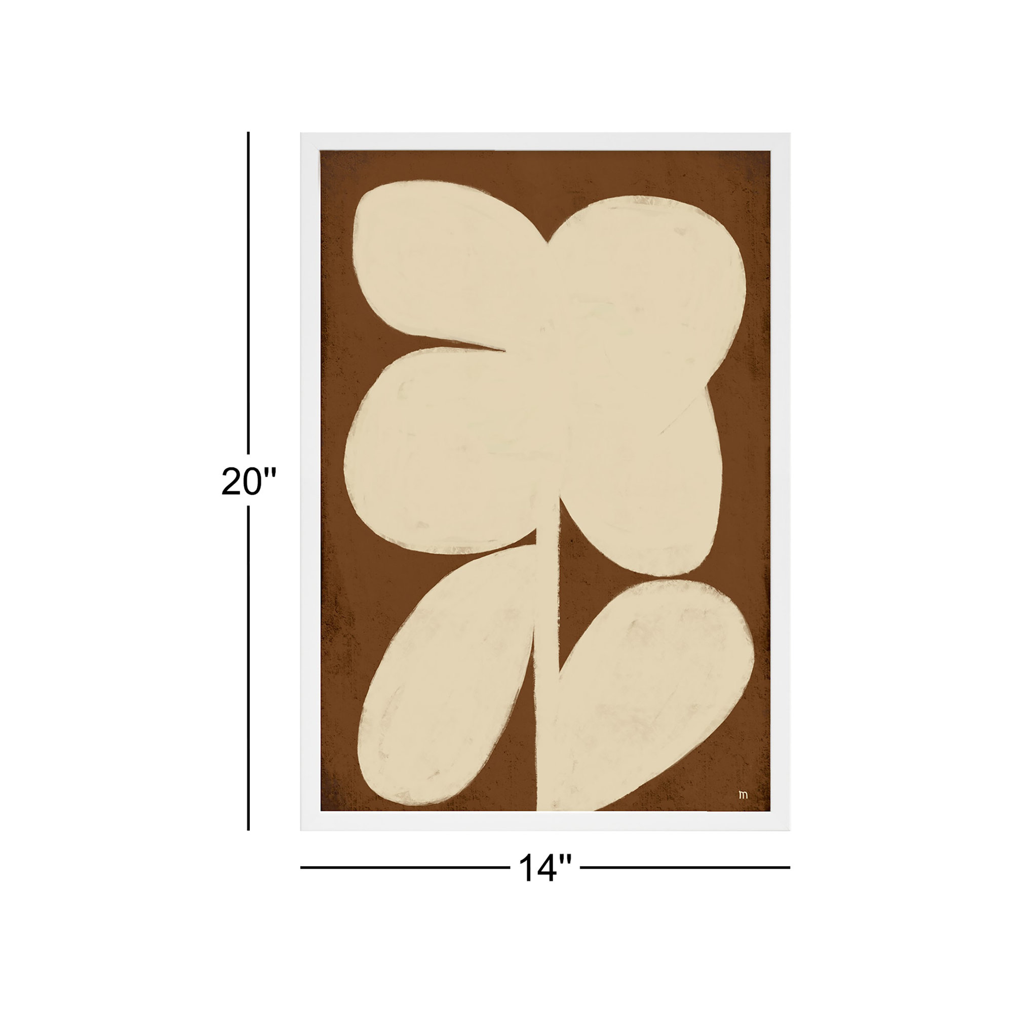 Flower 2 by StudioM, 20" H x 14" W, White Framed