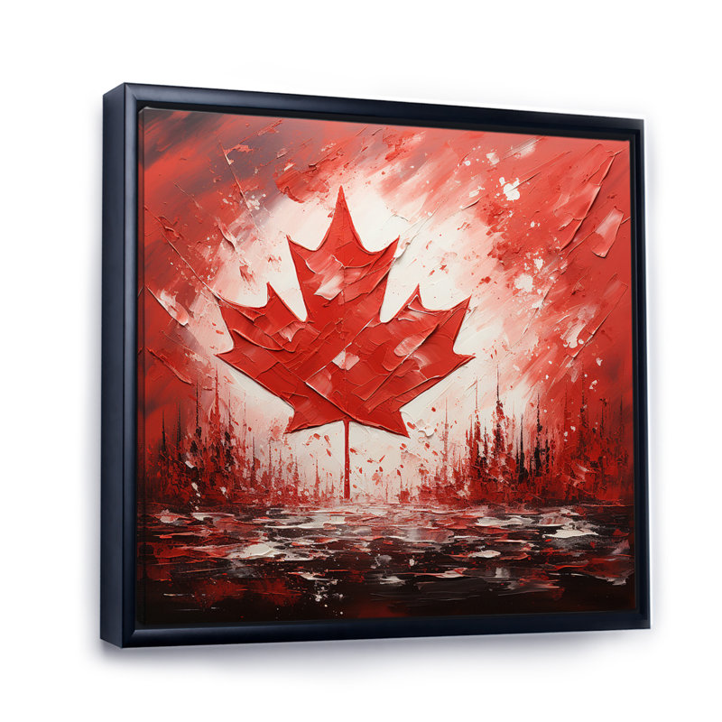 Drapeau Berley drapeau canadien I - impression, H 30 po x l 30 po x P 1 po, Cadre flottant noir