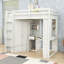 Lit mezzanine simple avec garde-robe intégrée, bureau, tablettes et station de charge-1048043628