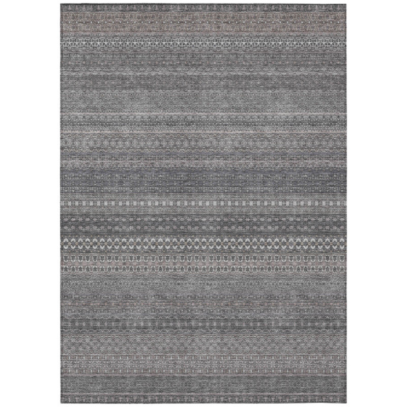 Kinslee Washable Striped Indoor / Outdoor Rug, Rectangle 2'6" x 3'10"