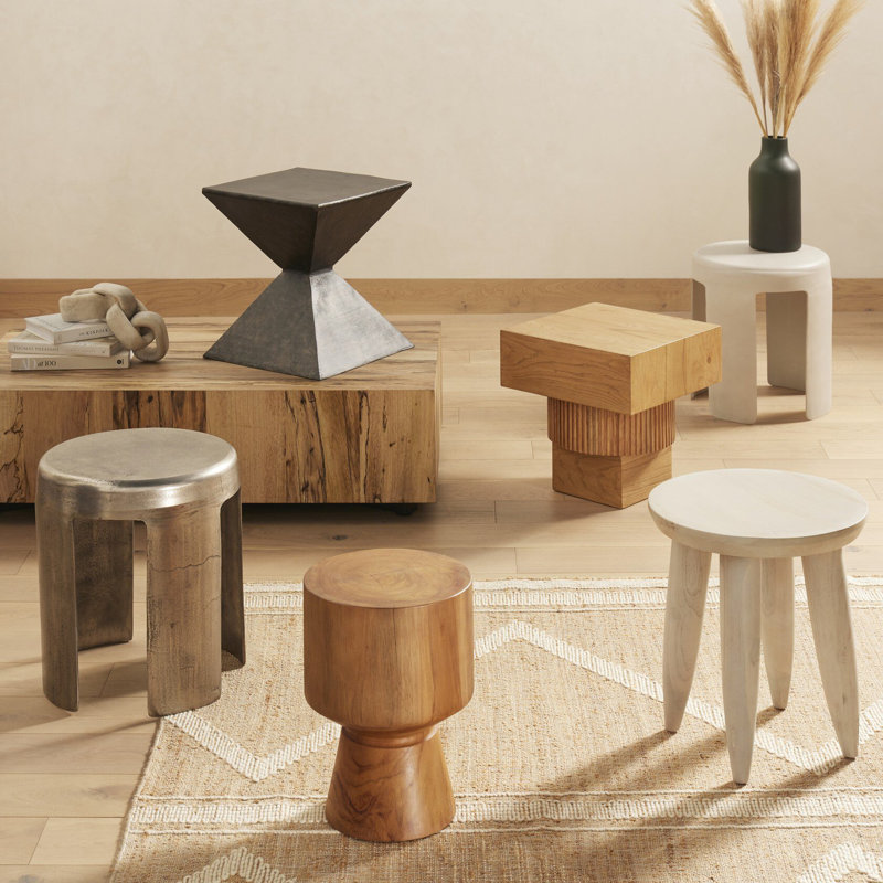 Jovie Outdoor Round Teak Side Table, Natural