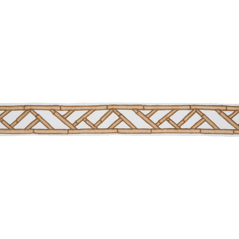 Schumacher x David Kaihoi Bamboo Trellis Tape, Sesame