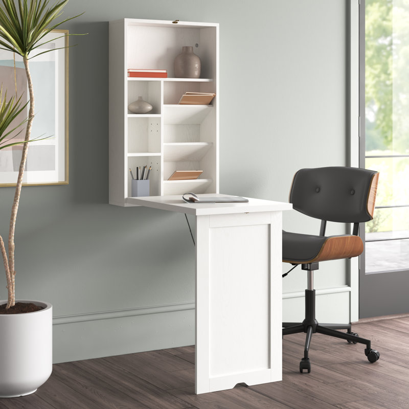 Bureau flottant réversible Aceves, Blanc, H 59,5 po x l 23,5 po x P 30,5 po