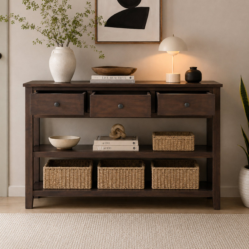 Console Cabras, Bois espresso, Bois espresso, H 30 po x l 50 po x P 16 po