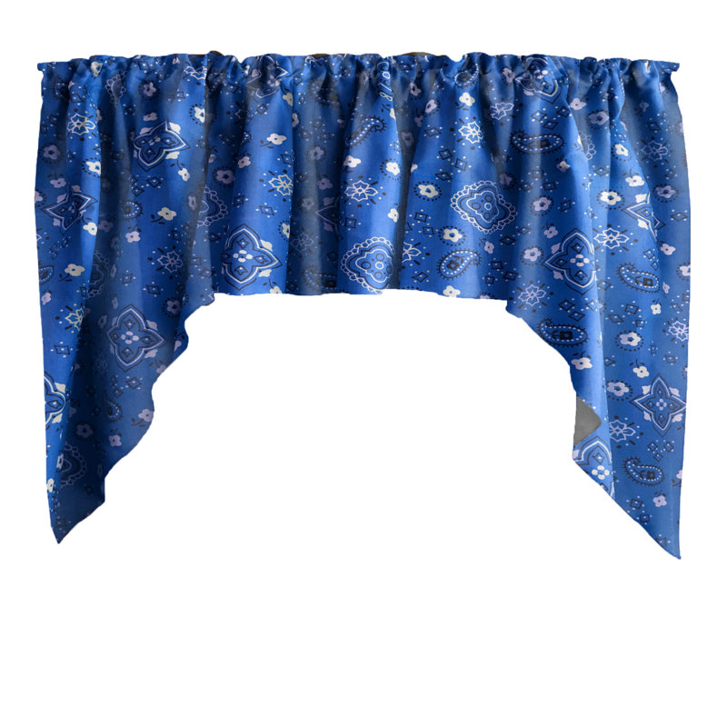 Cantonnière en mélange de coton P 58 po, Bleu royal