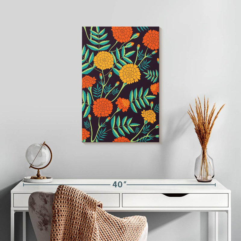 Blooming Marigolds Pattern, 24" H x 16" W