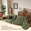Causeuse 110,24 po en mélange de lin vert avec coussins décoratifs-848794205