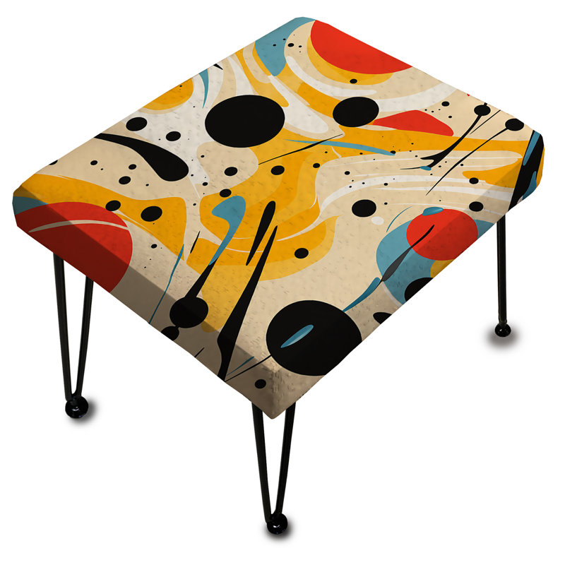 Rouge Poupart Lichcell's Lines Matrix II - Repose-pieds rectangulaire abstrait