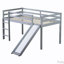Lit mezzanine bas en bois d'hévéa avec glissade-1727887880