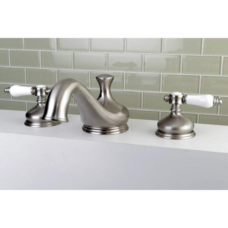 Kingston Brass Bel-Air Two-Handle 3-Hole Deck Mount Roman Tub Faucet, Brushed Nickel