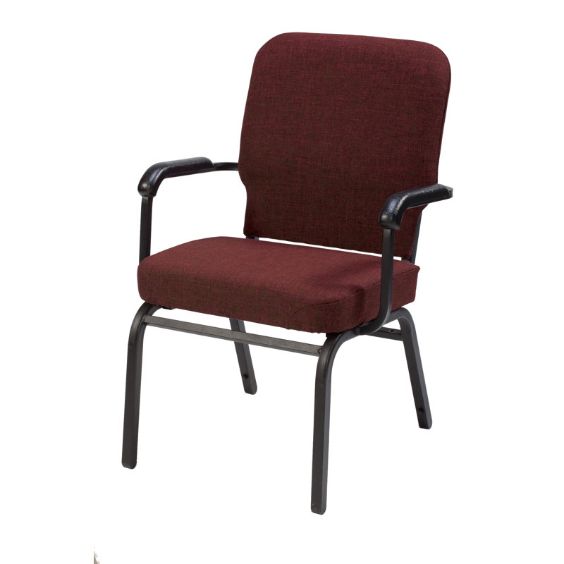 Chaise empilable robuste avec coussin 1040 Series, Tissu marron, Avec accoudoirs, Noir