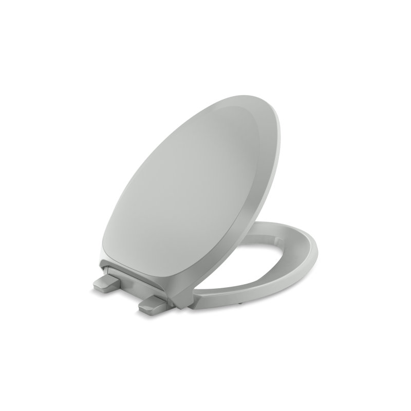 French Curve Elongated Toilet Seat, Ice Gray, Non Ready Latch