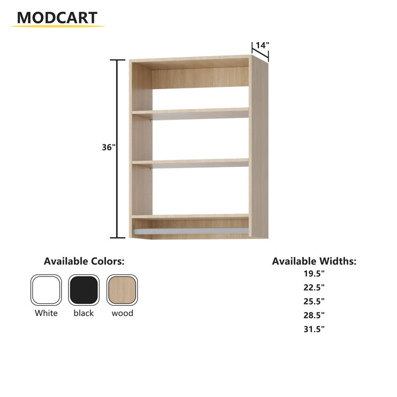 Medium Hanging Closet Unit Closet System, 36" H x 31.5" W x 14" D, Wood