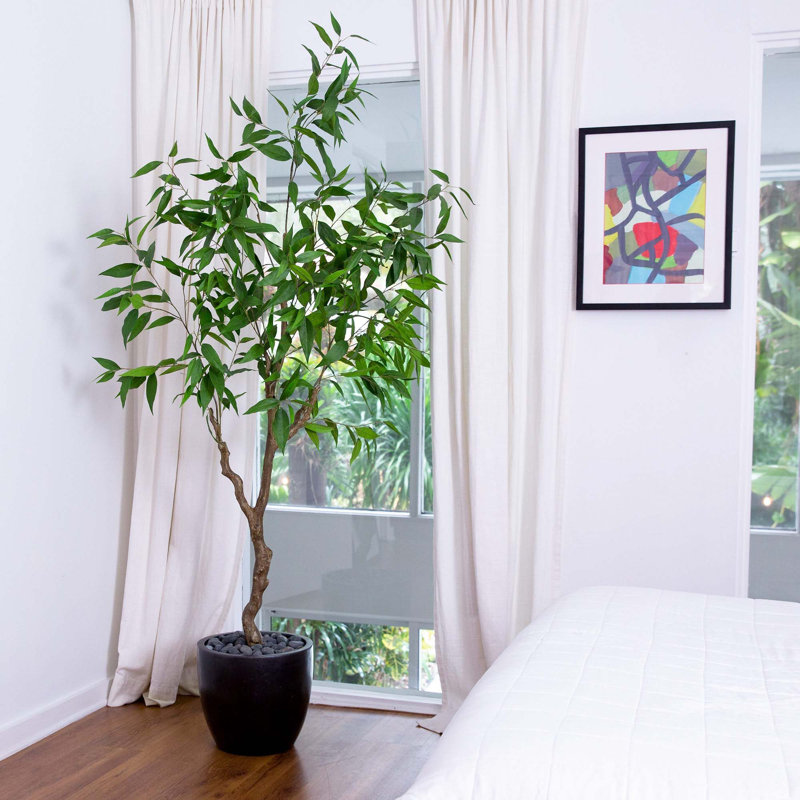 84'' Faux Eucalyptus Tree in Pot Liner