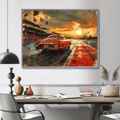 «American Flag Color of Vintage Muscle Race I», reproduction d'art mural