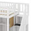 Lit mezzanine en bois avec bureau intégré, DEL, tablettes de rangement, armoires et escalier-1560349229