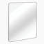 Élégant miroir de salle de bain carré en métal argenté pour mur, pour des intérieurs modernes et élégants.-208335965-208336039