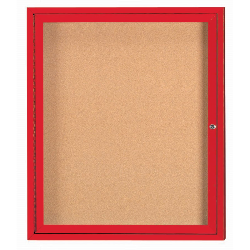 Panneau d'affichage mural fermé avec éclairage DEL, Rouge, Un, H 36 po x l 30 po