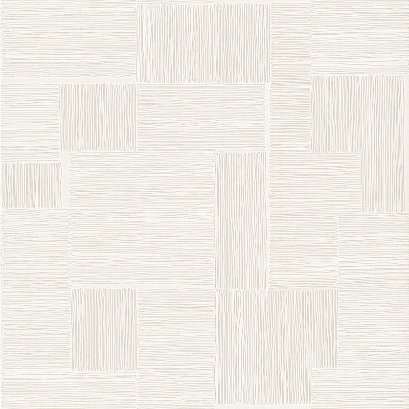 Geometric Metallic Wallpaper Roll, Ivory