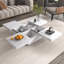 Table basse carrée en placage à plateau coulissant avec rangement 39,4 po