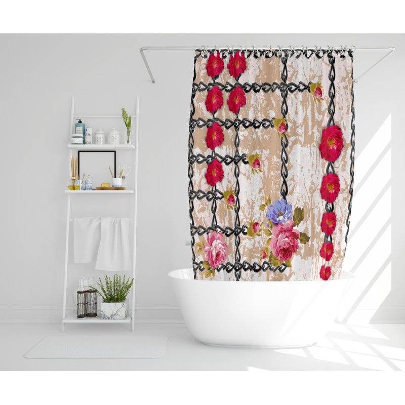 Newsome Polyester Shower Curtain Set, 168cm H x 168cm W