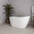 55" Streamline Soaking Glossy White Freestanding Tub With Internal Drain-108964767