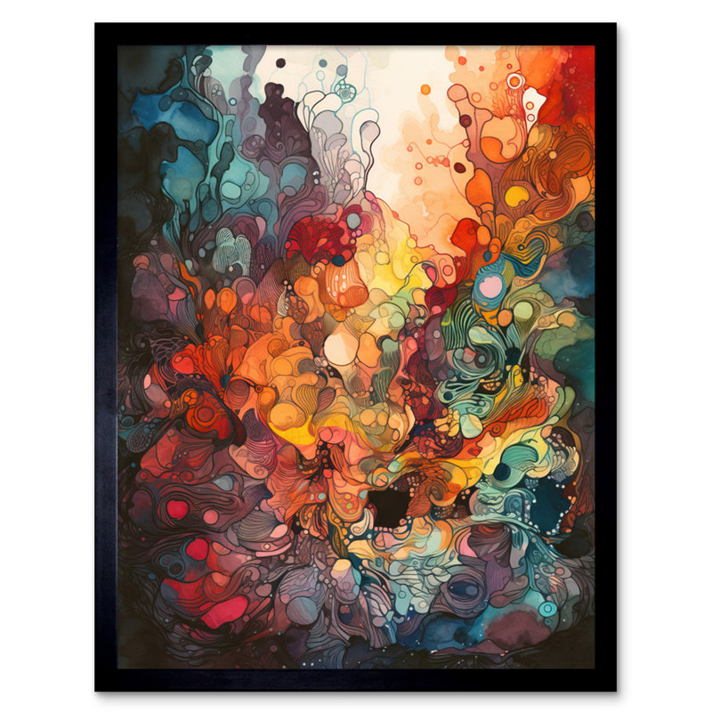 Abstract Coral Reef Organic Shapes - Single Picture Frame Print