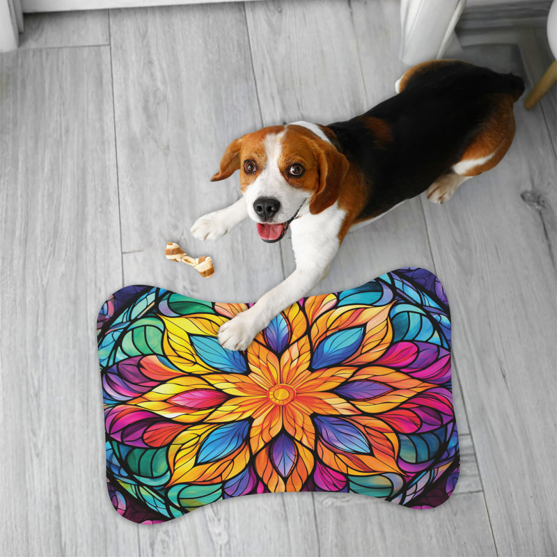 Glass Design Art - Tapis d'alimentation en os 1 pièce, Petit (14 po)