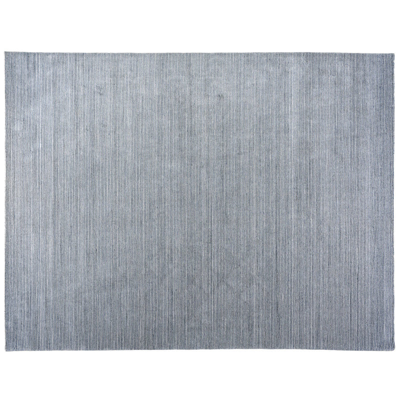 Tapis unique noué à la main bleu de 9 pi x 12 pi