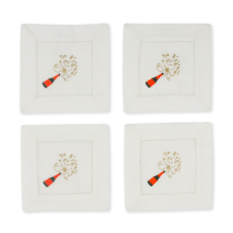Serviettes de cocktail brodées Sip & Sparkle