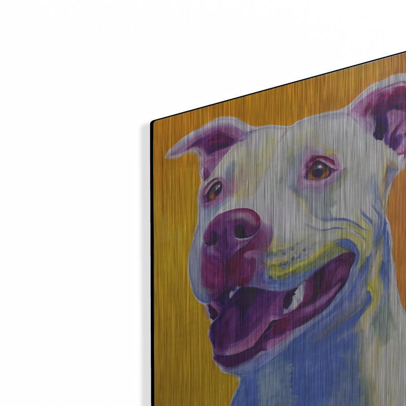Red Barrel Studio «Pit Bull - Honey» par Dawg Painter, art mural en métal, H 16 po x l 12 po