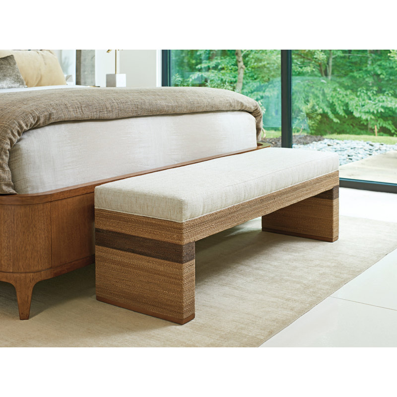 Palm Desert Rosemead Wicker Bench, White
