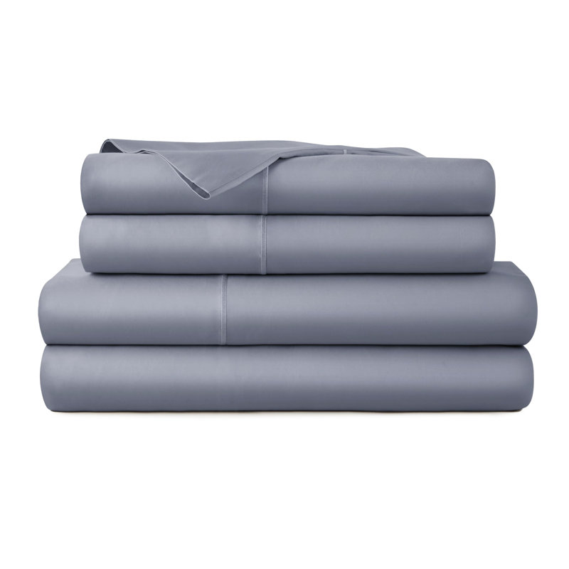 Ensemble de draps 100% coton Whisper Organic, Ensemble de draps très grand californien avec 2 t, Minéral