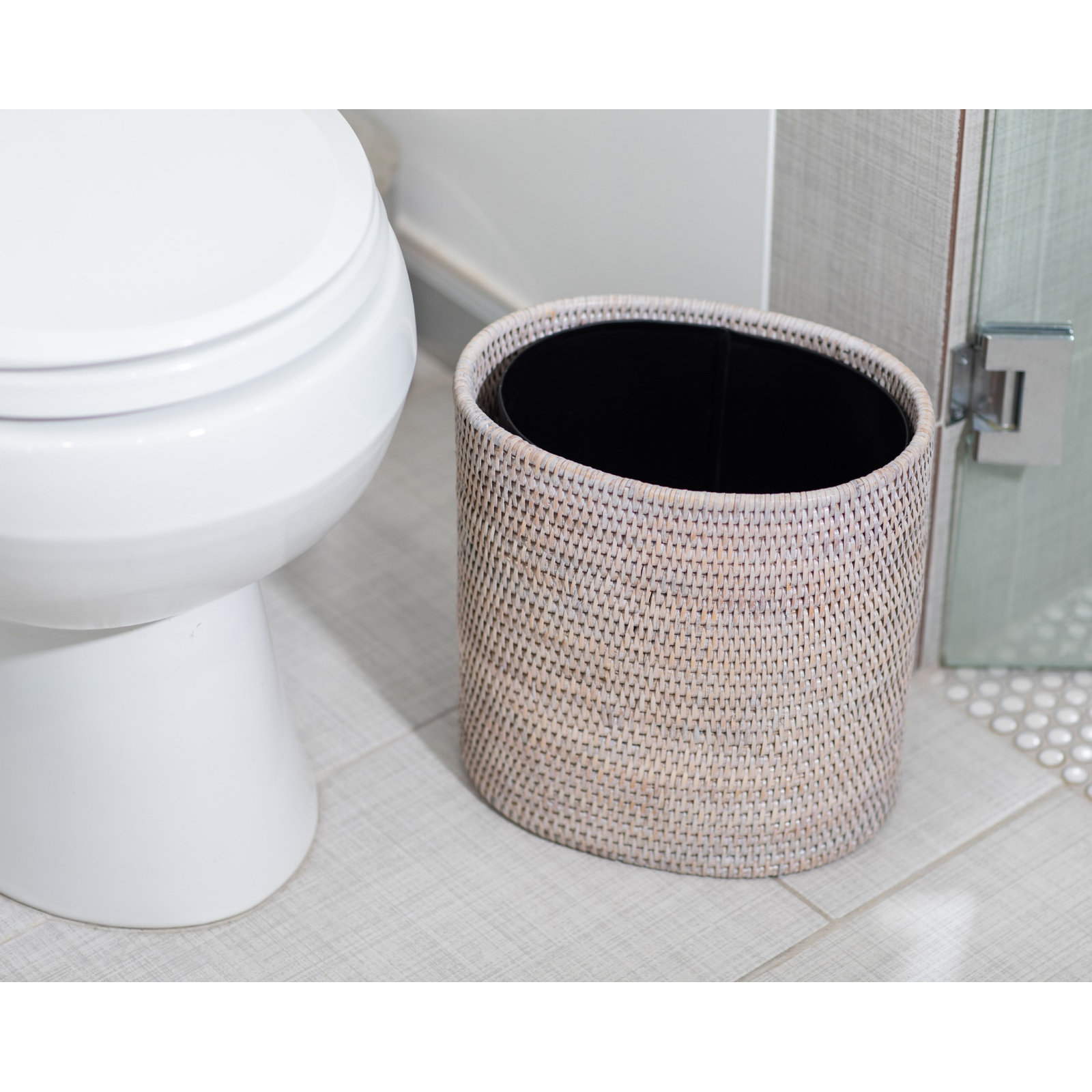 Rael 4gal Waste Bin, White Wash