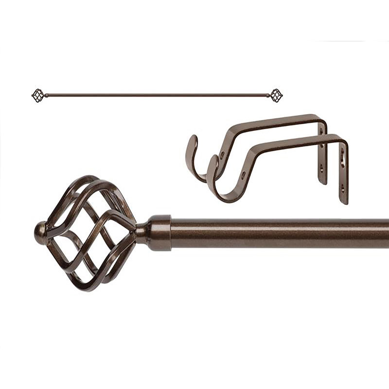 Eckard Adjustable 0.75'' Single Curtain Rod, 6.85" H x 54.13" W x 9.72" D