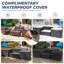 Ensemble de conversation d'extérieur 5 pièces avec tablette, canapé en osier compact et 2 chaises avec table d'appoint-66282600-66282607