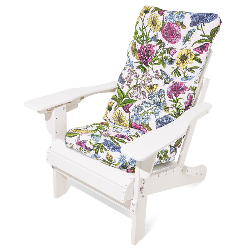  Wolak Outdoor Olefin Seat/Back Cushion for Patio Seats, White/Pink