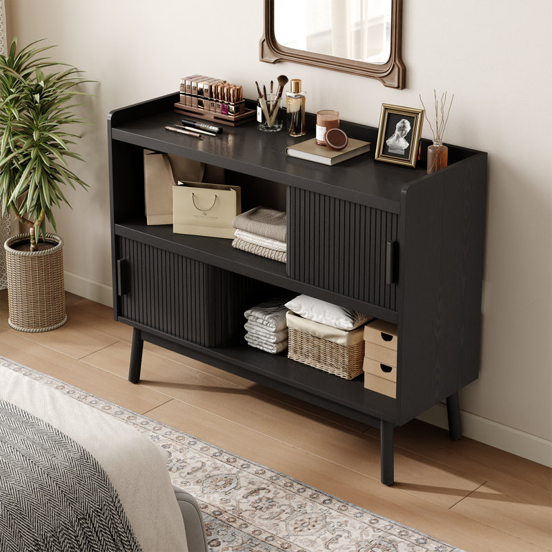 44" Sideboard Buffet Cabinet With Outlet - Storage Cabinet For Office, Bedroom Storage Cabinet, Hallway Storage Cabinet, Console Storage Cabinet