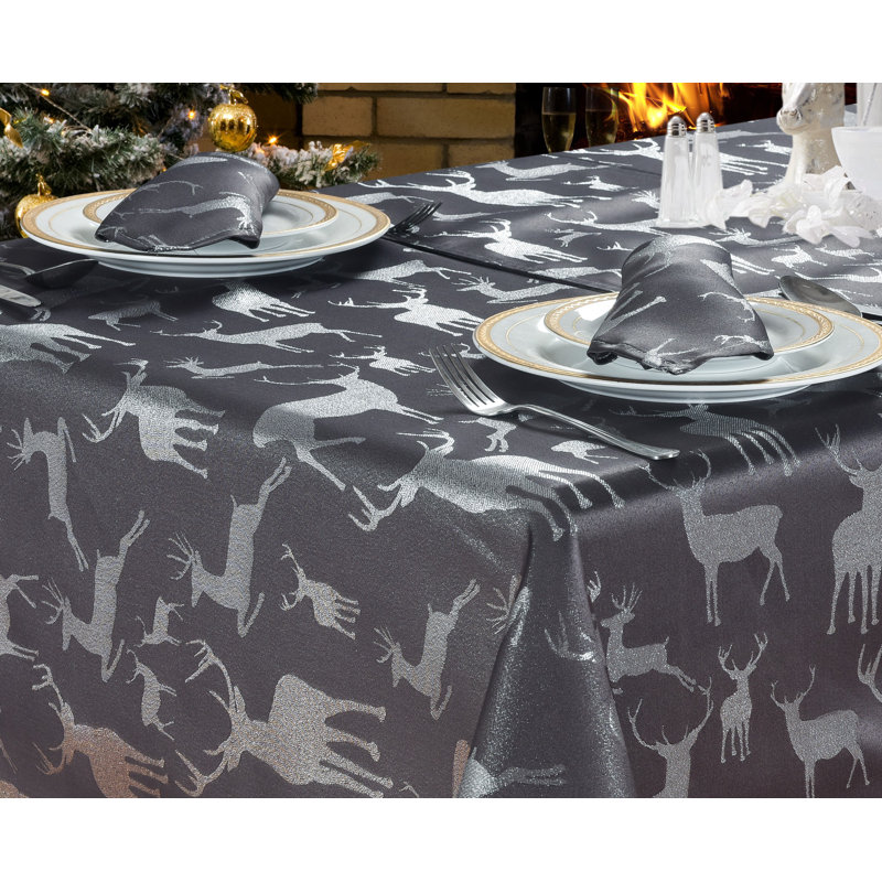 Large Stag Napkins Abhinav, Grey/Silver