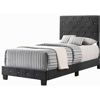 Bed Frame Mid Century Modern Upholstered Bed Frame Platform Bed Wood Bed Frame