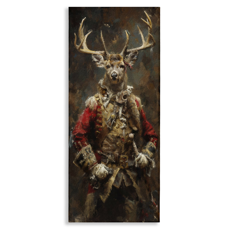 «Regal Deer Portrait», art mural sur toile par Sean Parnell, H 24 po x l 10 po